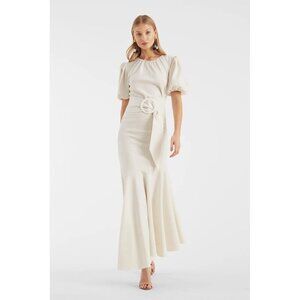 Sachin & Babi Womens size 20 W Ivory Camila MIDI Dress Belted $650 New Bridal